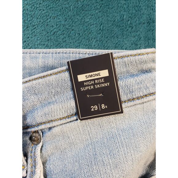 Abercrombie & Fitch Jeans Sz 8 Womens Blue Stretch Fray Hem Simone Skinny NWT - Picture 3 of 15